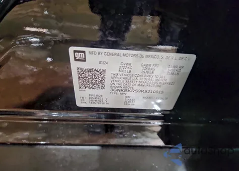 2024 Chevrolet Blazer Rs из США, поврежденный, VIN 3GNKBKRS9RS210015